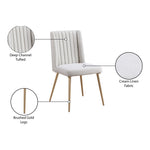 Eleanor Linen Textured Fabric Upholstered Dining Chair in Cream