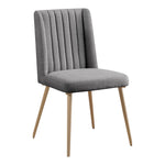 Eleanor Linen Textured Fabric Upholstered Dining Chair in Grey