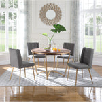 Eleanor Linen Textured Fabric Upholstered Dining Chair in Grey