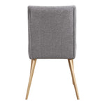 Eleanor Linen Textured Fabric Upholstered Dining Chair in Grey