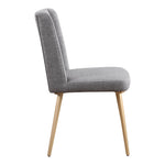 Eleanor Linen Textured Fabric Upholstered Dining Chair in Grey