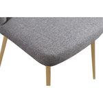Eleanor Linen Textured Fabric Upholstered Dining Chair in Grey