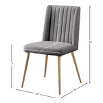 Eleanor Linen Textured Fabric Upholstered Dining Chair in Grey