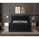 Elias Velvet Upholstered King Bed in Black