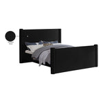 Elias Velvet Upholstered King Bed in Black