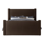 Elias Velvet Upholstered King Bed in Brown