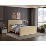 Elias Velvet Upholstered King Bed in Camel