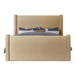 Elias Velvet Upholstered King Bed in Camel