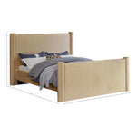 Elias Velvet Upholstered King Bed in Camel