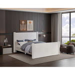 Elias Velvet Upholstered King Bed in Cream