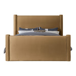 Elias Velvet Upholstered King Bed in Saddle