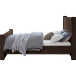 Elias Velvet Upholstered Queen Bed in Brown