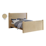 Elias Velvet Upholstered Queen Bed in Camel