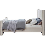 Elias Velvet Upholstered Queen Bed in Cream