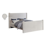 Elias Velvet Upholstered Queen Bed in Cream