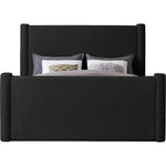 Elias Boucle Fabric Upholstered King Bed in Black