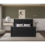 Elias Boucle Fabric Upholstered King Bed in Black
