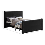 Elias Boucle Fabric Upholstered King Bed in Black