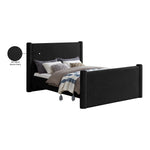 Elias Boucle Fabric Upholstered King Bed in Black