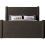 Elias Boucle Fabric Upholstered King Bed in Brown