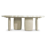 Arcadia Oval Faux Stone Dining Table with Leaf