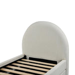 Moon Boucle Twin Trundle Bed in Cream