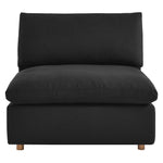 Commix 7-Piece Down Filled Sectional Sofa in Black