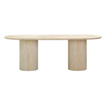 Brut Concrete 86" Oval Dining Table in Travertine
