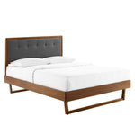 Willow King Tufted Wood Platform Bed in Walnut Charcoal