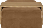 Woodra Velvet Coffee Table / Ottoman in Saddle
