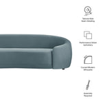 Contessa Curved Velvet Sofa in Cadet Blue