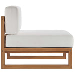 Upland Outdoor Teak Wood 4-Piece Furniture Set in Natural White