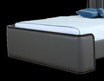 Kingdom Queen Vegan Leather Bed in Graphite