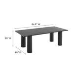 Nautica Outdoor 87" Rectangular Aluminum Dining Table in Graphite