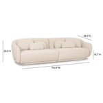 Misty 115" Boucle Modular Sofa in Cream