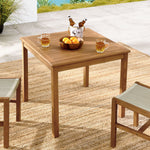 Vienna 34" Square Outdoor Teak Wood Dining Table in Natural