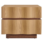 Isola 2-Drawer Nightstand in Light Oak Walnut