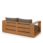 Tahoe Outdoor Acacia Wood Loveseat in Natural Cocoa