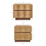 Isola 2-Drawer Nightstand in Light Oak Walnut