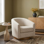 Modra Swivel Accent Chair in Beige