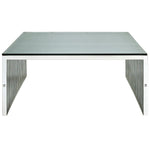 Gridiron Stainless Steel Coffee Table in Silver