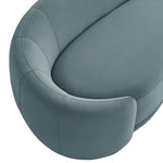 Contessa Curved Velvet Sofa in Cadet Blue