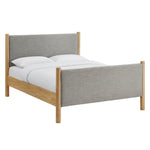 Maven King Fabric Platform Bed in Wheat Oak