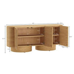 Solis 72" Solid Wood 3-Door Sideboard in Natural
