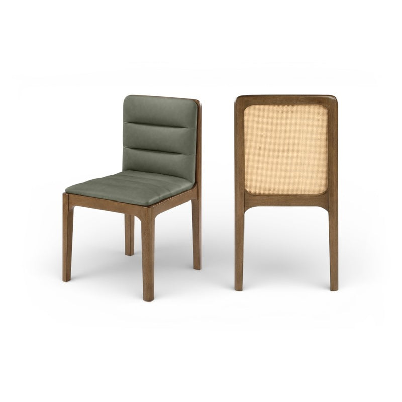 Ellis Vegan Leather Dining Chair in Green