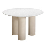 Parcino 47" Faux Terrazzo Concrete Round Dining Table in Terrazzo / Cream