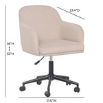 Sydney Velvet Office Chair in Taupe