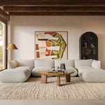 Arezza Chenille U-Chaise Sectional in Stone White