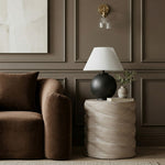 Marmet Concrete End Table in Travertine