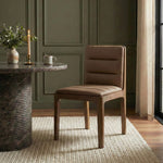 Ellis Vegan Leather Dining Chair in Brown